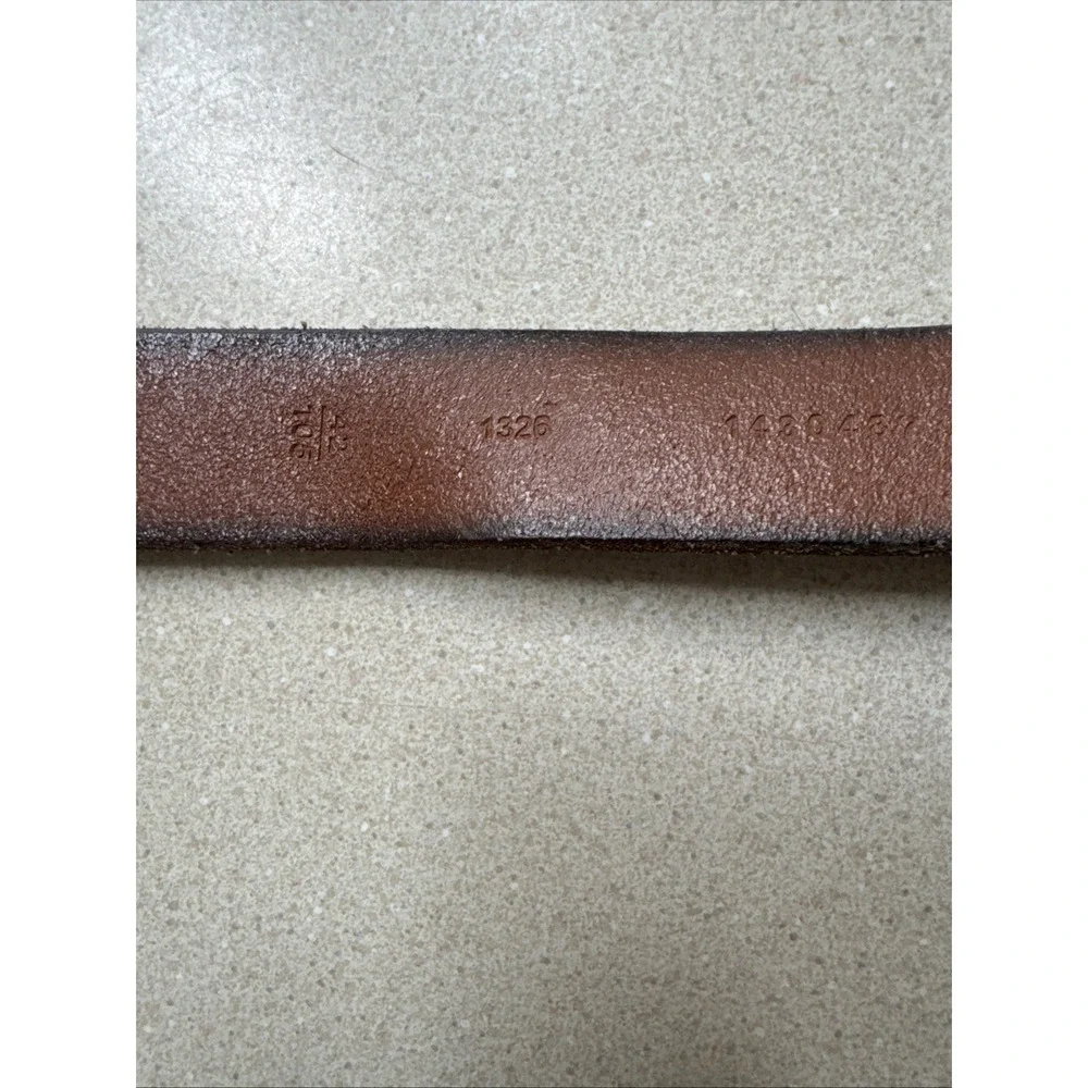 Polo Ralph Lauren Men Belt 42 Brown Italian Leather Silver Buckle Classic Preppy